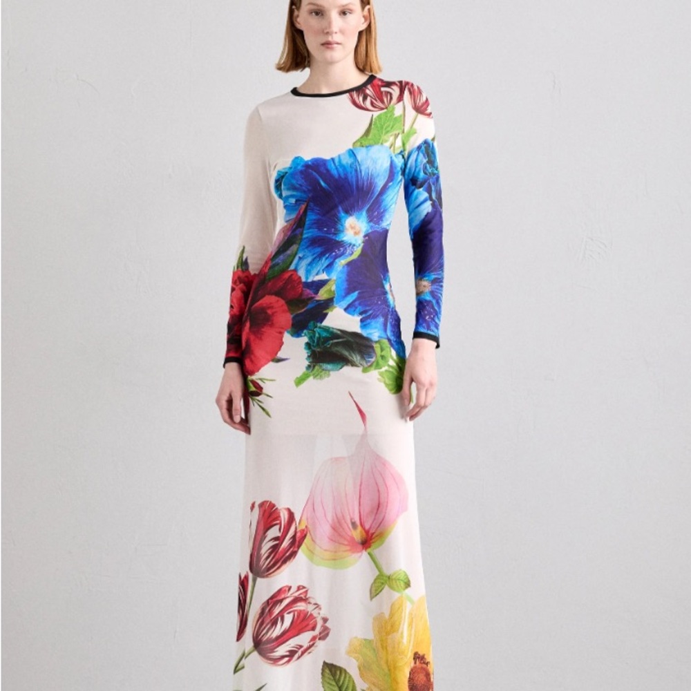 Alice + Olivia Delora Crew Neck Maxi Dress
